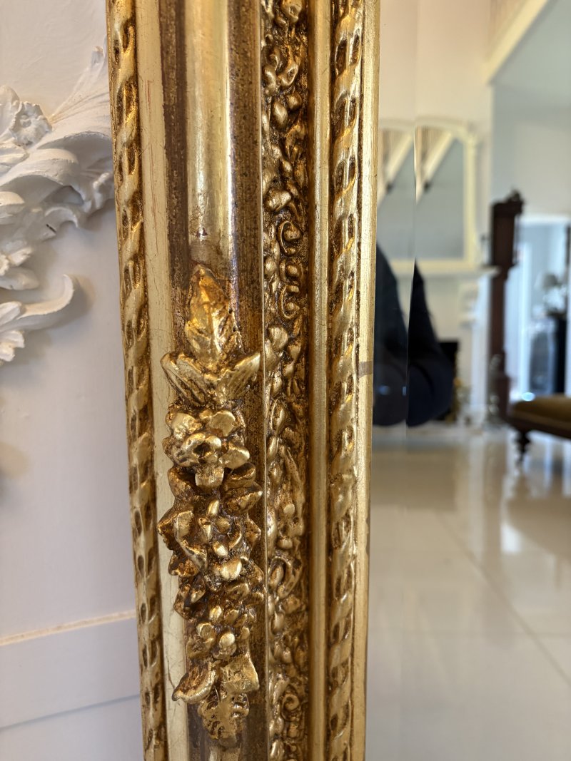 Outstanding Quality Antique Edwardian Carved Gilded Frame Wall Mirror - Image 13